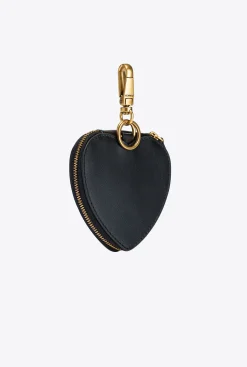Maroquinerie|PINKO Breloque Coeur Avec Miroir Noir-Vieil Or