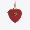 Maroquinerie|PINKO Breloque Coeur Avec Miroir Rouge Rubis-Or Antique