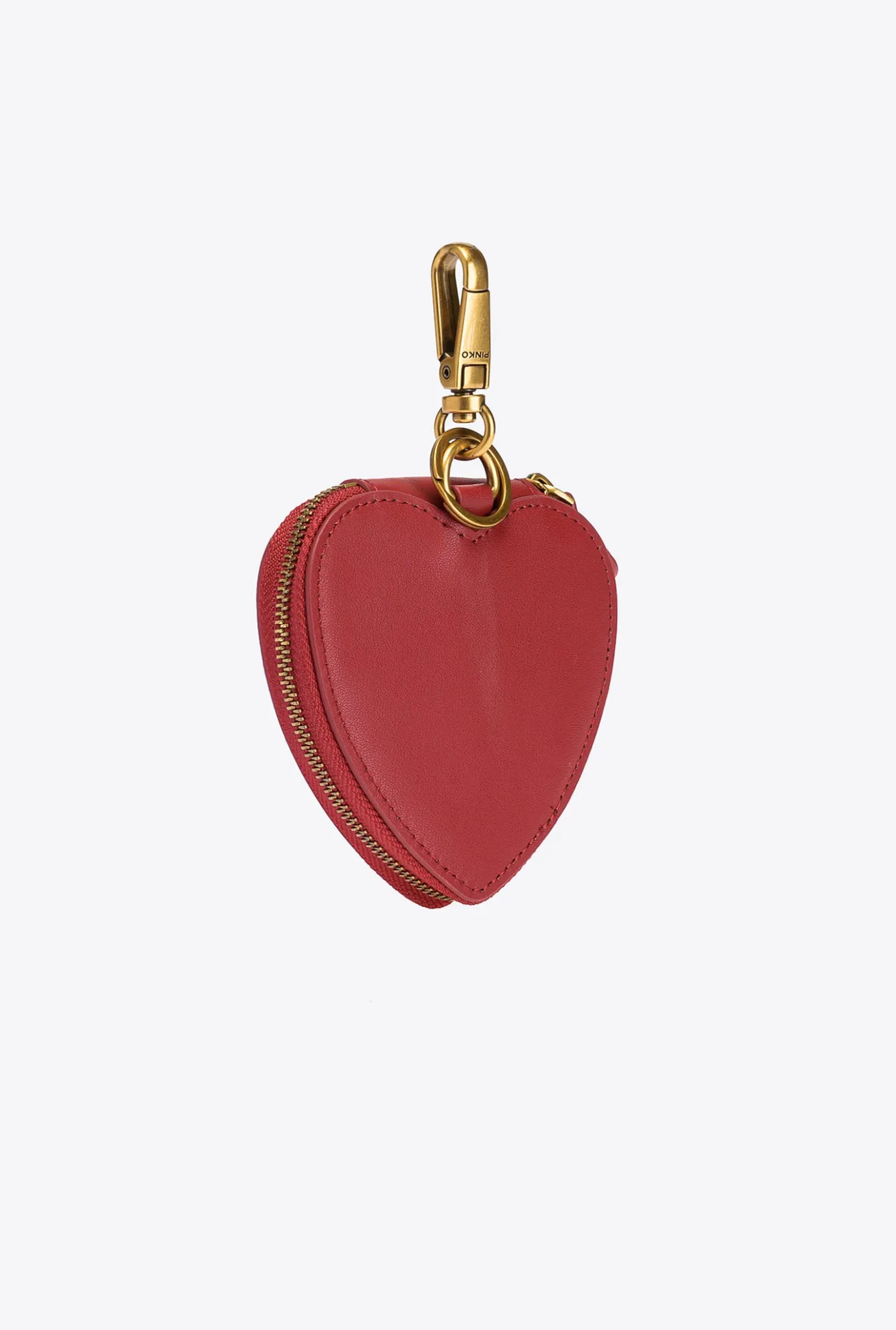 Maroquinerie|PINKO Breloque Coeur Avec Miroir Rouge Rubis-Or Antique