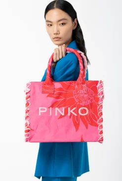 Sacs Cabas|PINKO Cabas De Plage Beach Rose/Rouge