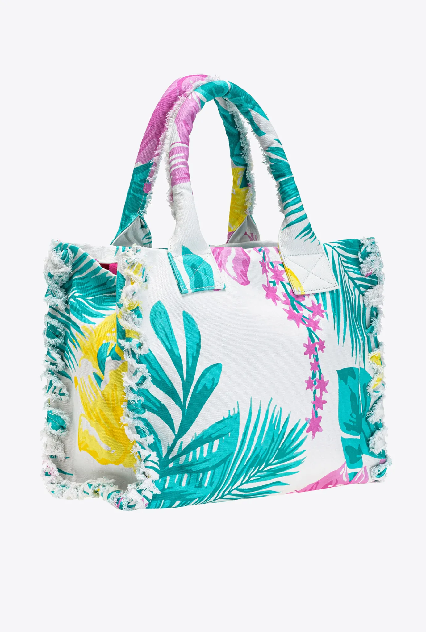 Sacs Cabas|PINKO Cabas De Plage Beach Multi. Blanc/Jaune