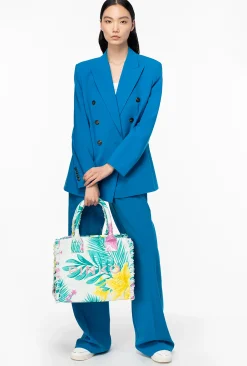 Sacs Cabas|PINKO Cabas De Plage Beach Multi. Blanc/Jaune