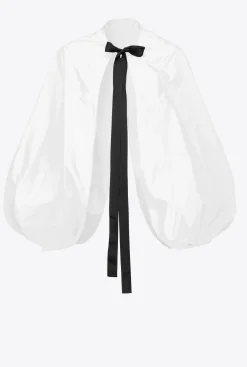 Topwear|PINKO Cache-Epaules A Manches Ballon En Taffetas Blanc Casse