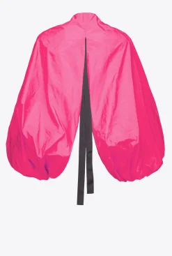 Topwear|PINKO Cache-Epaules A Manches Ballon En Taffetas Violet Fuchsia
