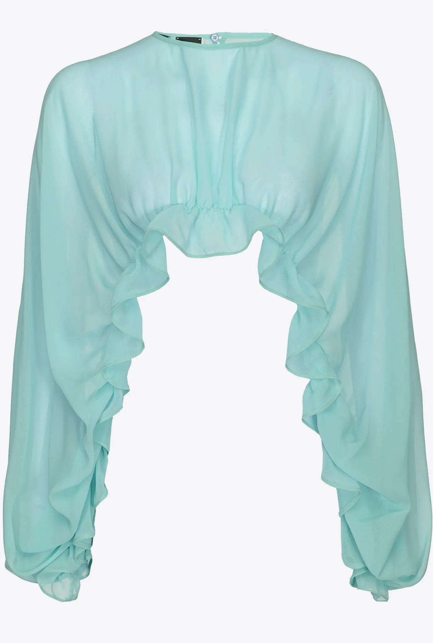 Autres Accessoires|PINKO Cache-Epaules A Volants Bleu Nil