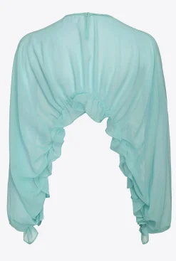 Autres Accessoires|PINKO Cache-Epaules A Volants Bleu Nil
