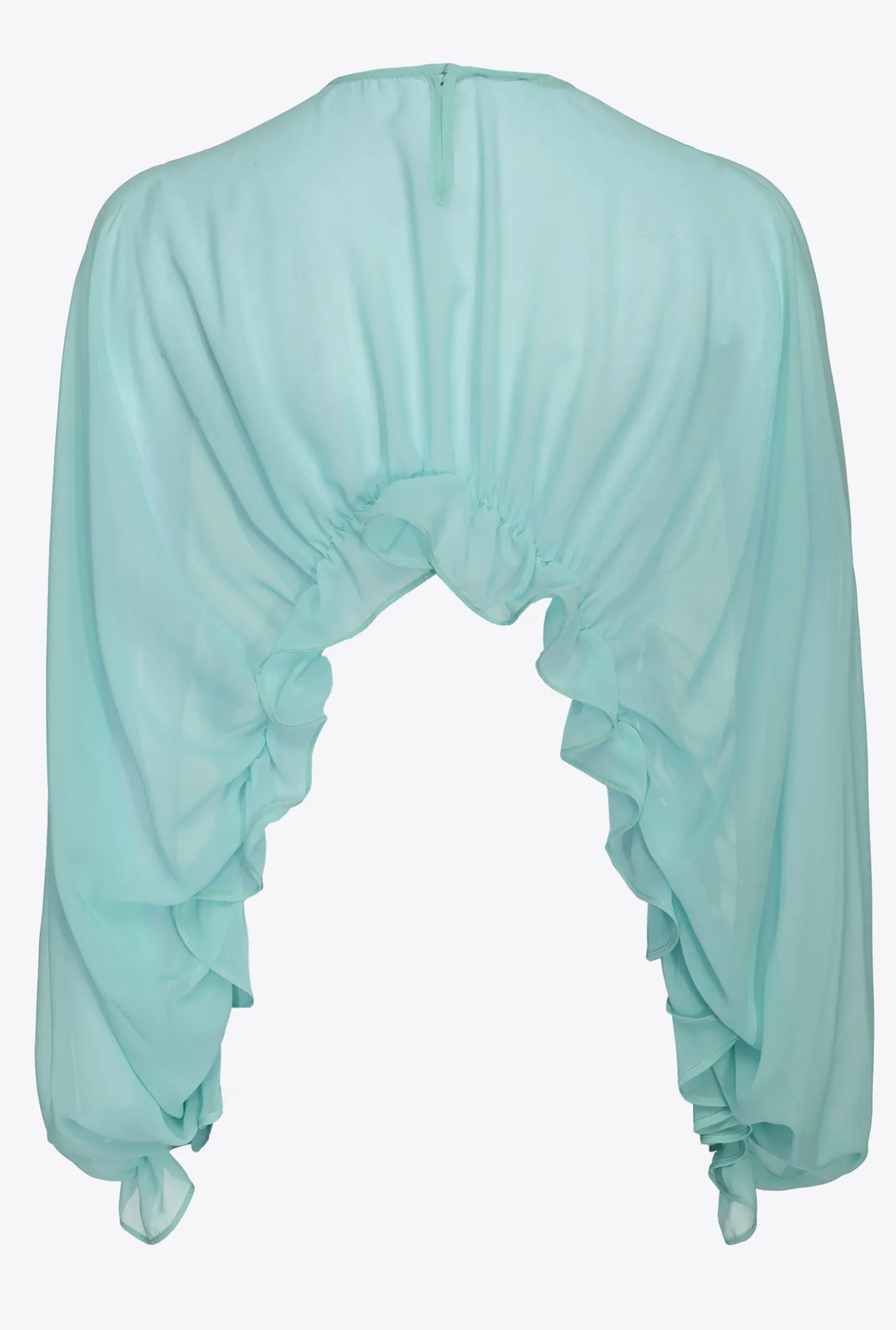 Autres Accessoires|PINKO Cache-Epaules A Volants Bleu Nil