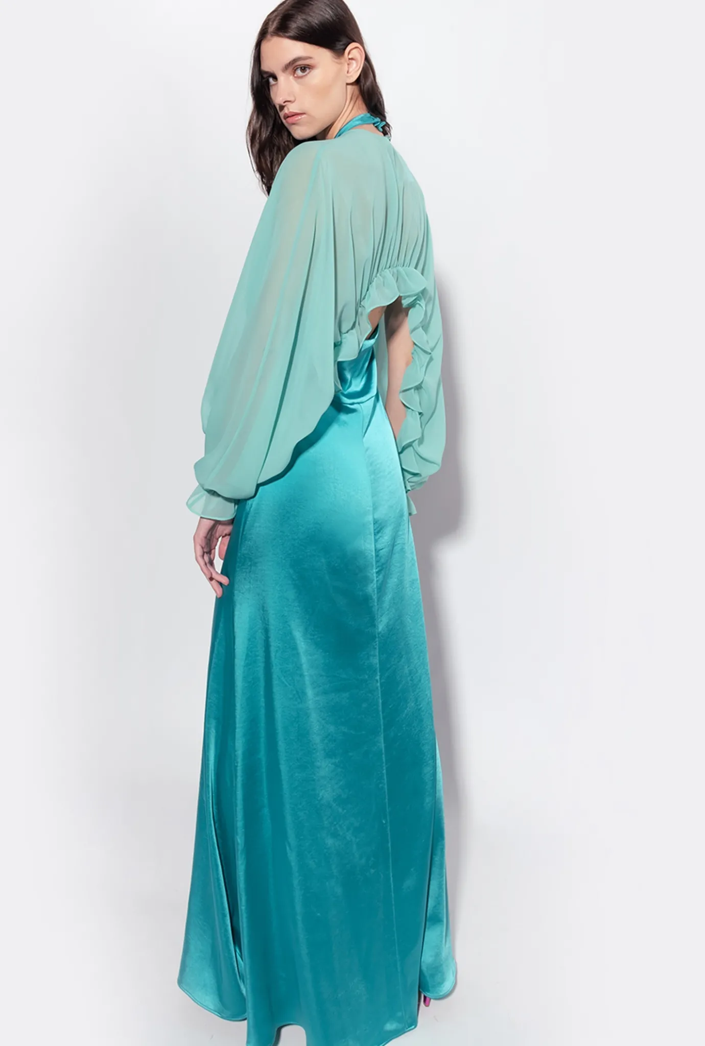 Autres Accessoires|PINKO Cache-Epaules A Volants Bleu Nil