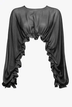 Autres Accessoires|PINKO Cache-Epaules A Volants Noir Limousine