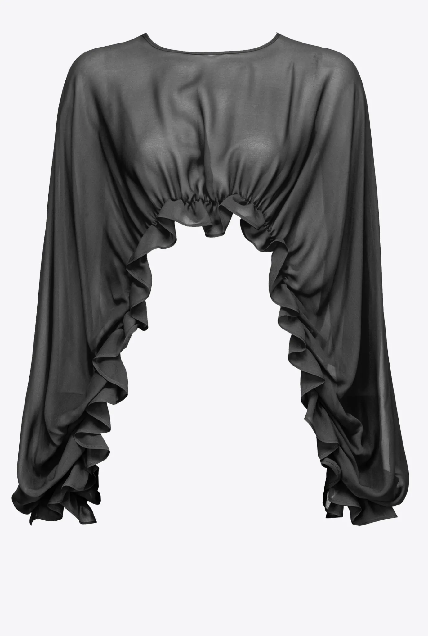 Autres Accessoires|PINKO Cache-Epaules A Volants Noir Limousine