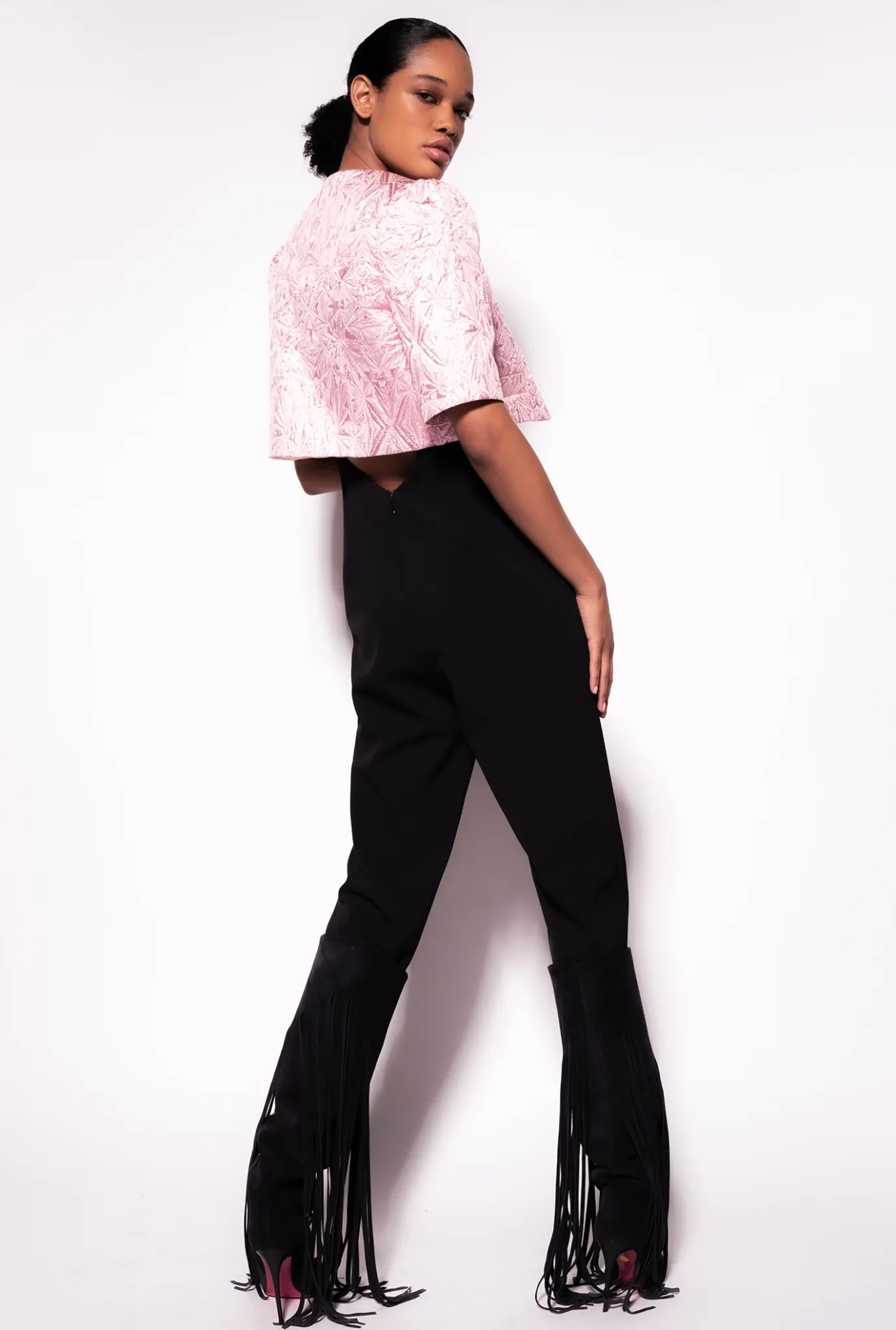 Vestes|PINKO Cache-Epaules En Jacquard Lame Brume Mauve