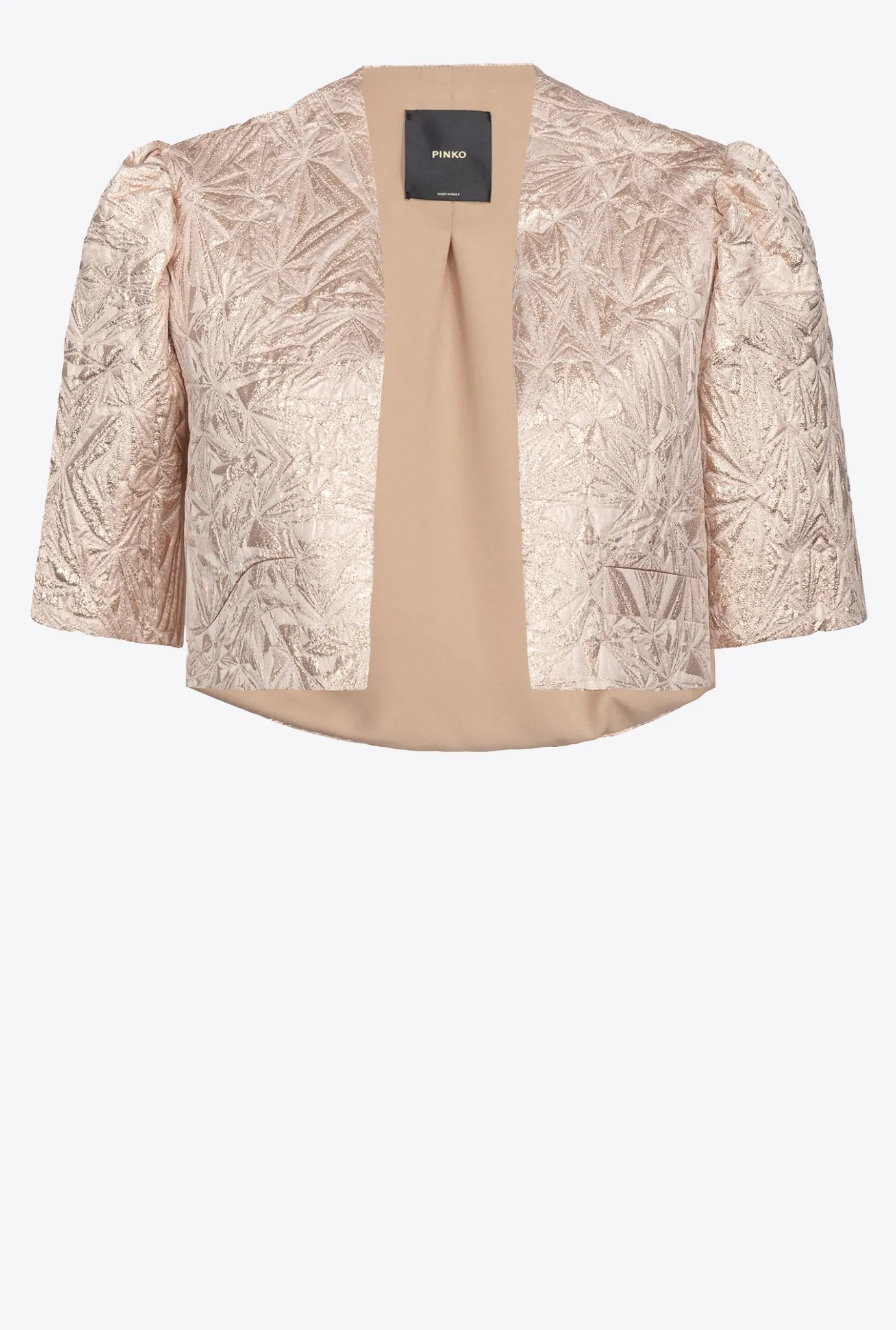 Vestes|PINKO Cache-Epaules En Jacquard Lame Beige Brun Fauve