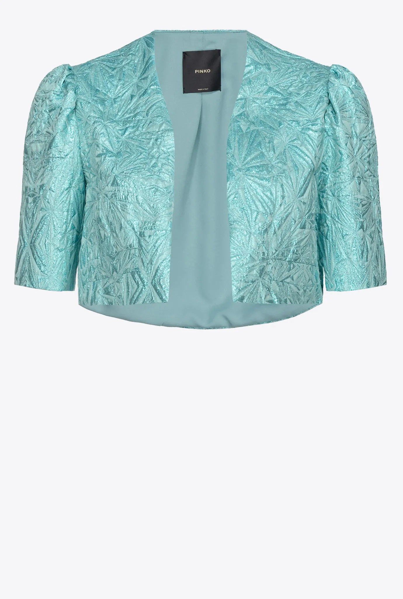 Vestes|PINKO Cache-Epaules En Jacquard Lame Bleu Transparent
