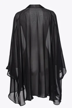 Autres Accessoires|PINKO Cache-Epaules En Mousseline Noir Limousine