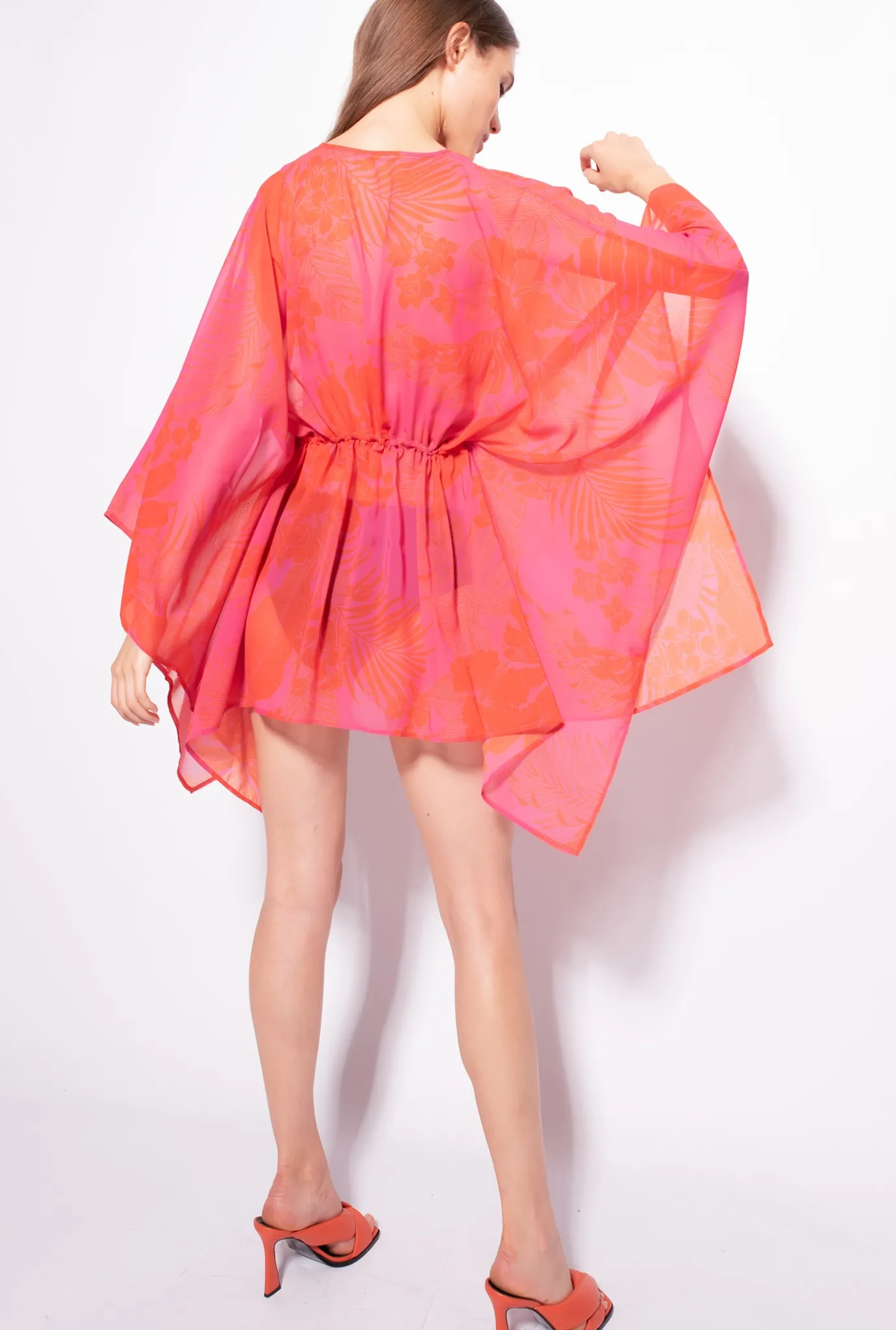 Maillots De Bain|PINKO Caftan A Imprime Floral Multicolore Rose/Orange