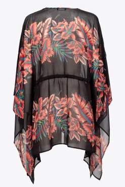 Maillots De Bain|PINKO Caftan A Imprime Floral Multi. Rouge/Noir