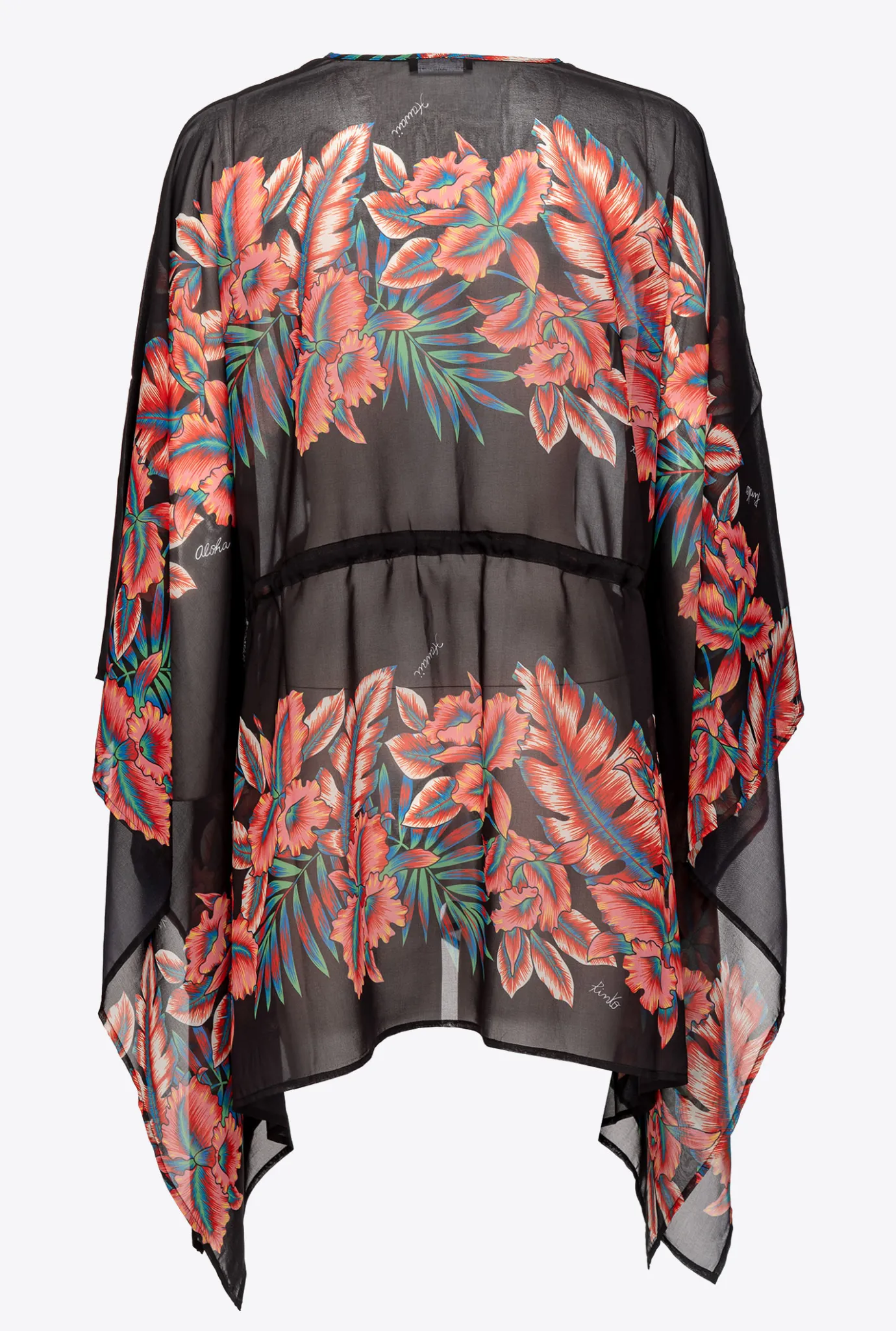 Maillots De Bain|PINKO Caftan A Imprime Floral Multi. Rouge/Noir