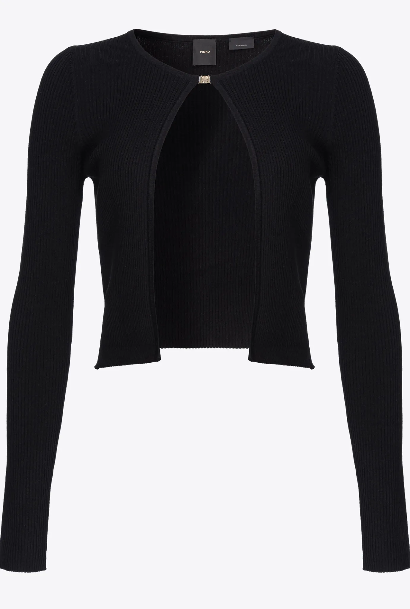 Pièces En Maille|PINKO Cardigan Bord A Bord Cotele Noir Limousine