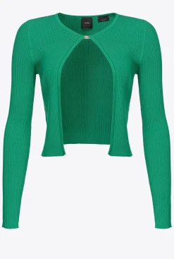 Pièces En Maille|PINKO Cardigan Bord A Bord Cotele Amazonie