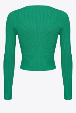 Pièces En Maille|PINKO Cardigan Bord A Bord Cotele Amazonie