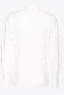 Pièces En Maille|PINKO Cardigan Confort A Boutons Bijoux Blanc Soie