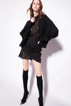 Pièces En Maille|PINKO Cardigan Cotele Court Noir Limousine