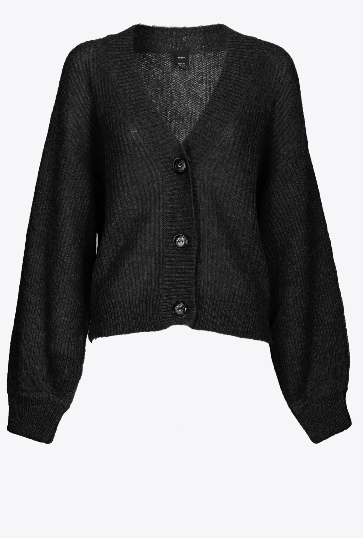 Pièces En Maille|PINKO Cardigan Cotele Court Noir Limousine