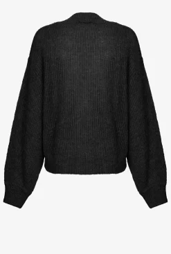 Pièces En Maille|PINKO Cardigan Cotele Court Noir Limousine
