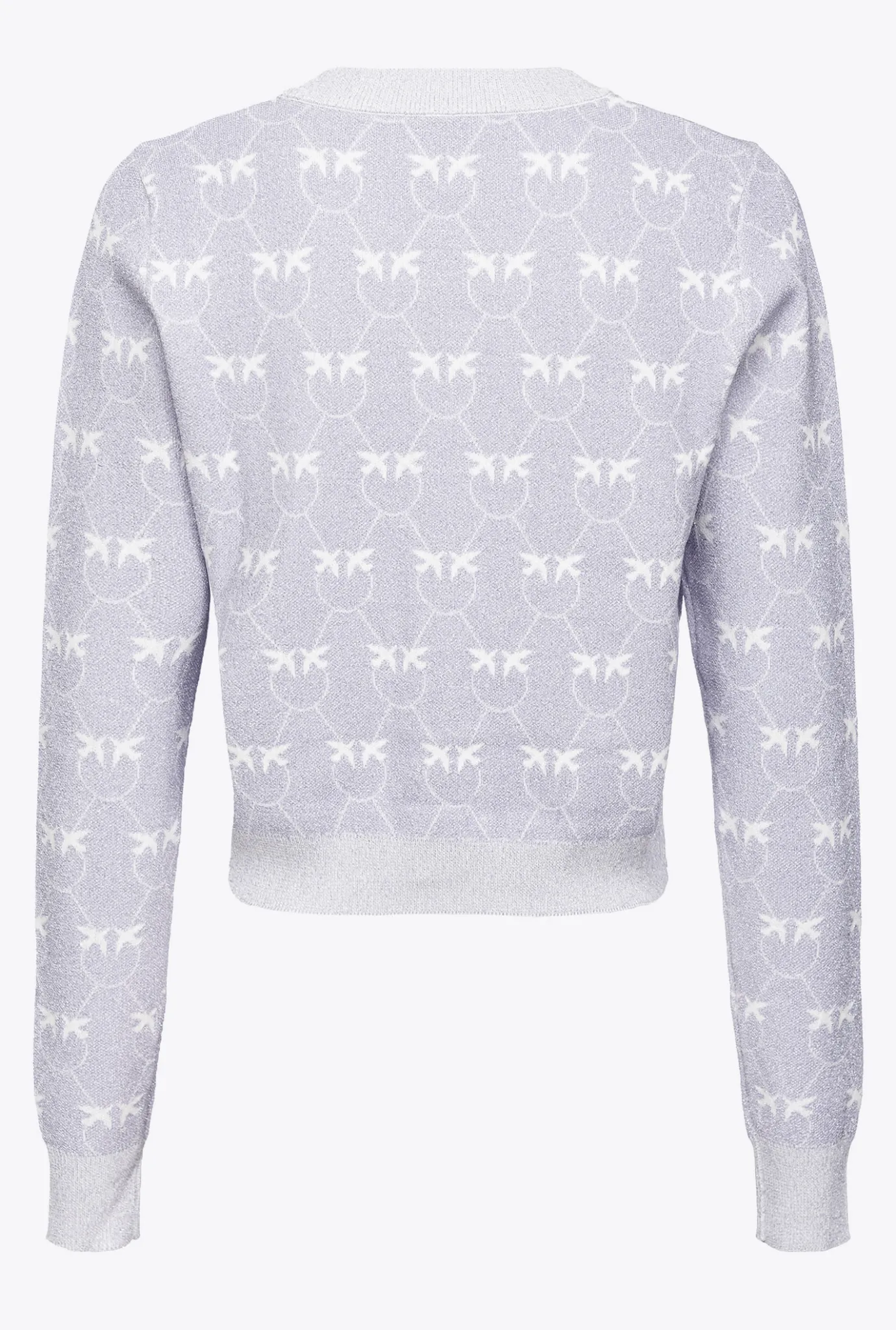 Tailleurs Et Ensembles|PINKO Cardigan Court Monogram Lurex Lilas/Blanc