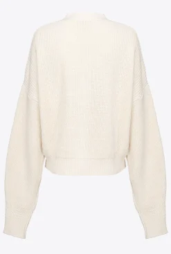 Pièces En Maille|PINKO Cardigan En Cotes Anglaises Rose Fume Blanc