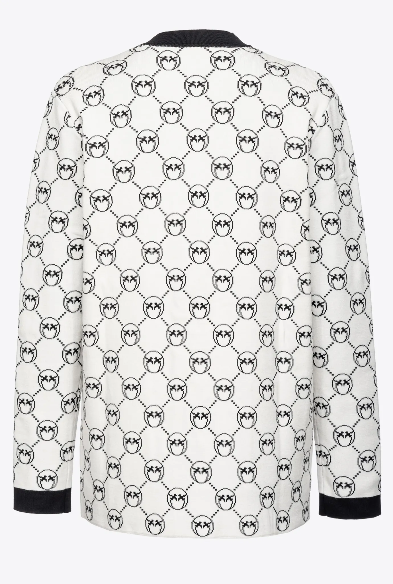 Tailleurs Et Ensembles|PINKO Cardigan En Jacquard Monogram Multi. Blanc/Noir/Rouge