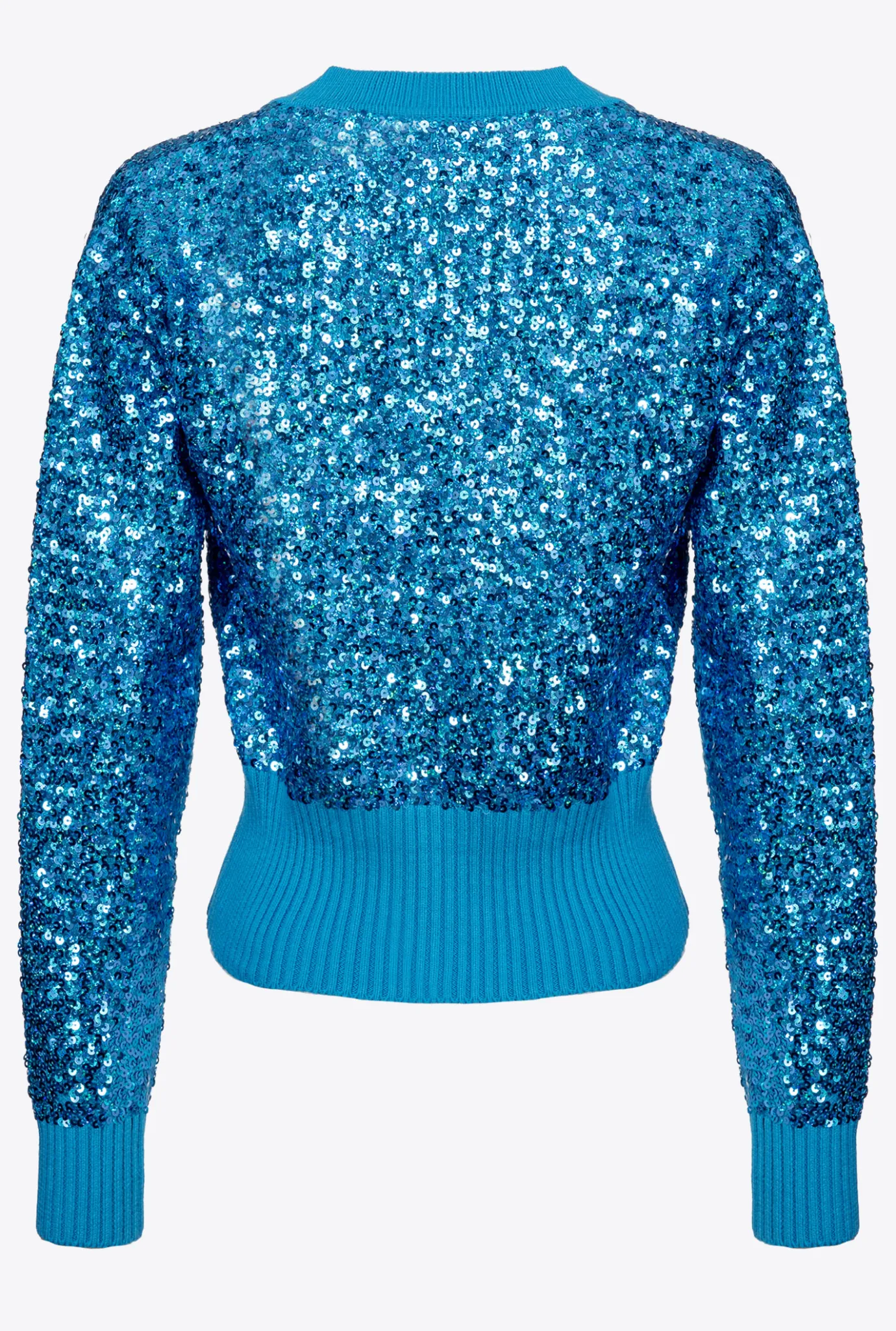 Tailleurs Et Ensembles|PINKO Cardigan Entierement Paillete Bleu Directoire
