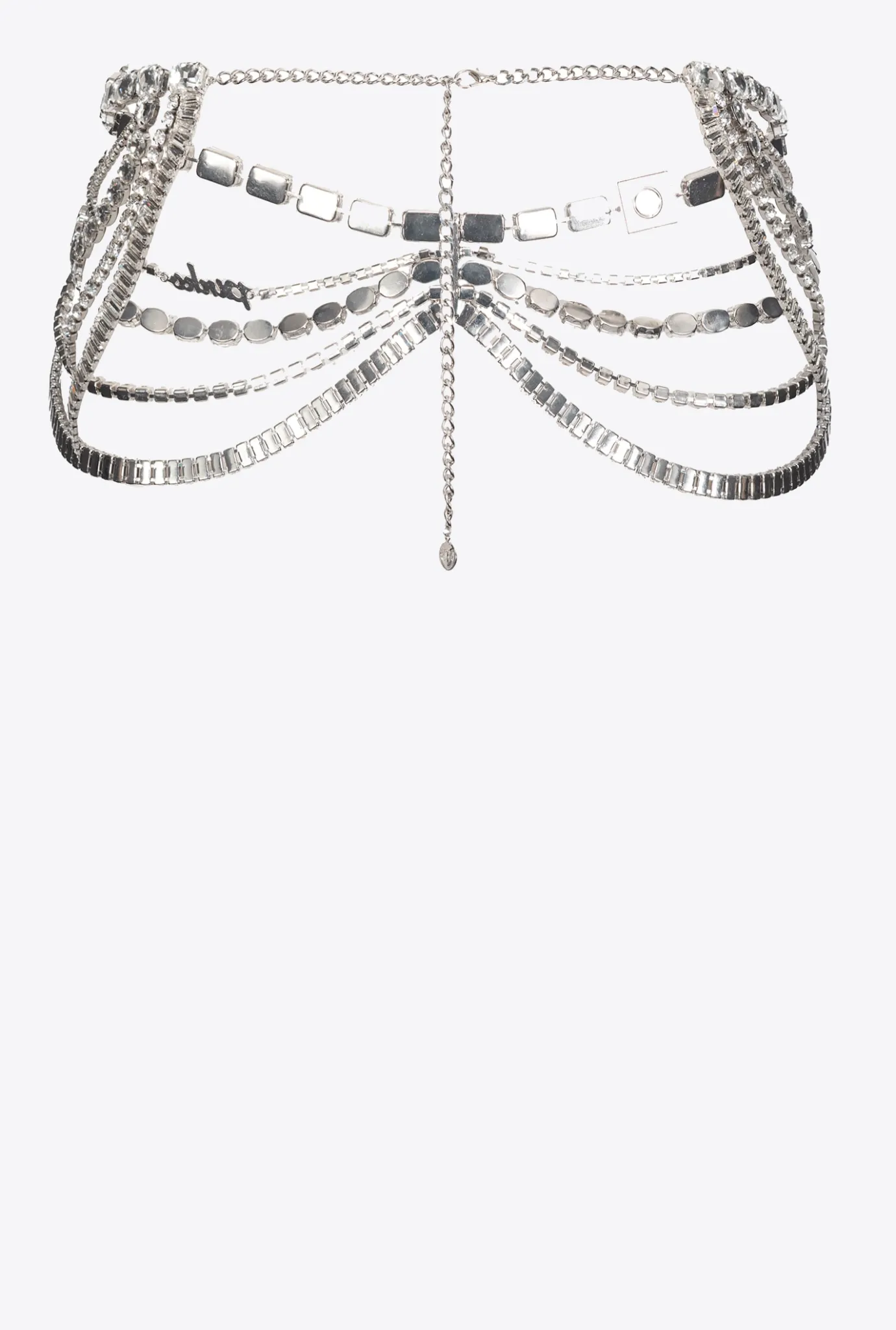 Ceintures|PINKO Ceinture Bijou Multichaine Nickel/Cristal