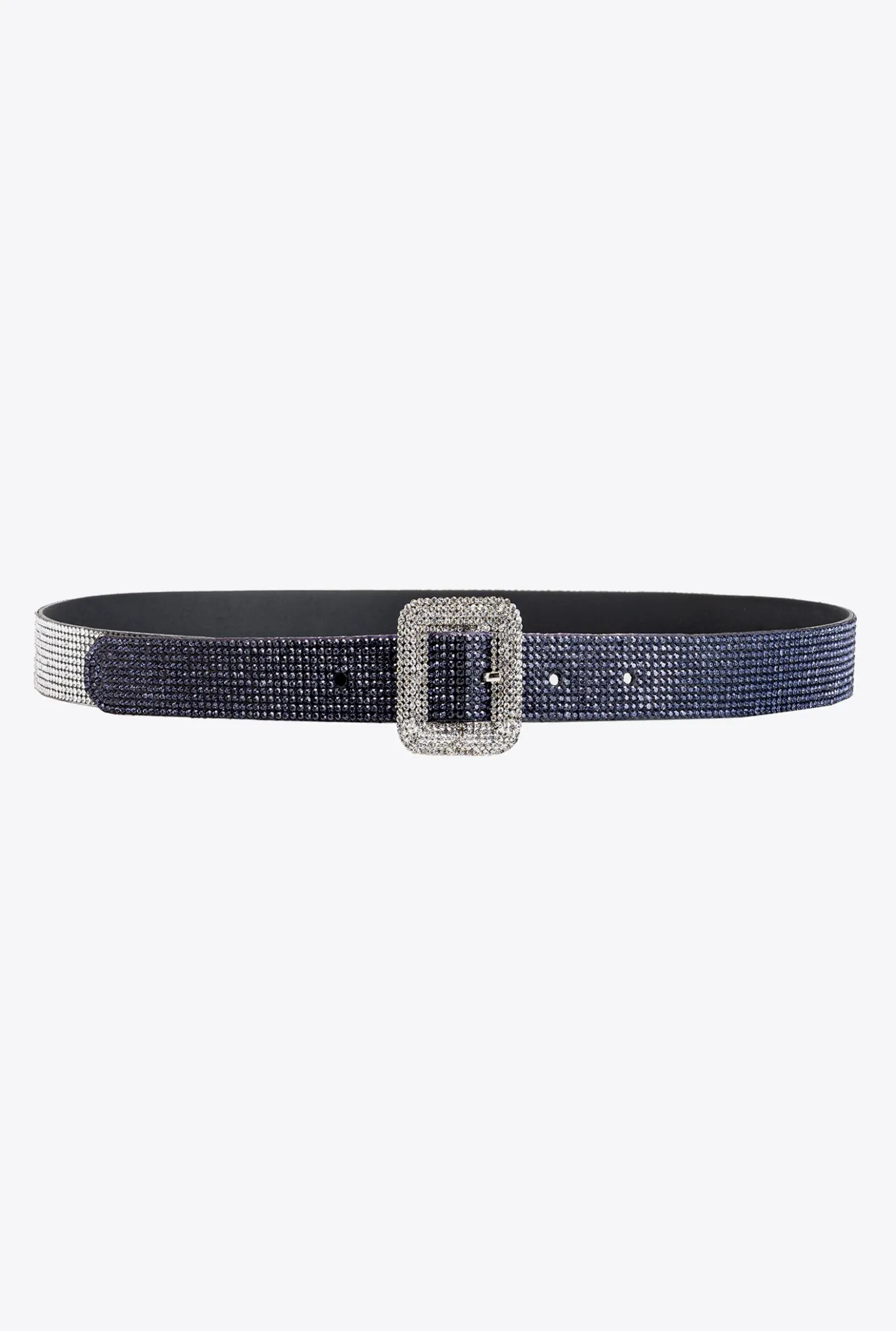 Ceintures|PINKO Ceinture Fine Avec Strass Aux Couleurs Degradees Noir/Cristal