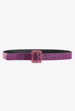 Ceintures|PINKO Ceinture Fine Avec Strass Aux Couleurs Degradees Fuchsia/Rose