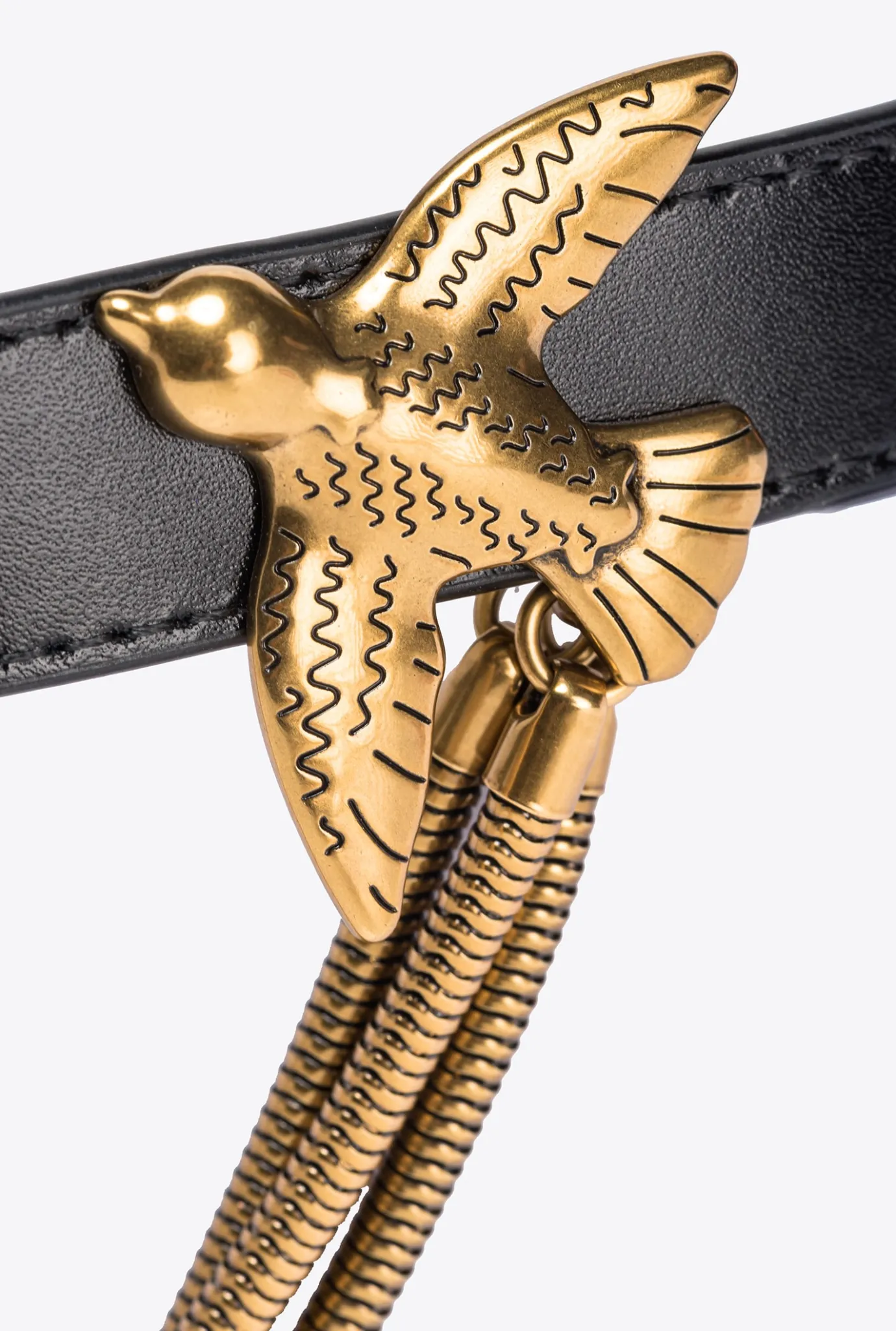 Ceintures|PINKO Ceinture Love Birds A Chaine Noir-Vieil Or