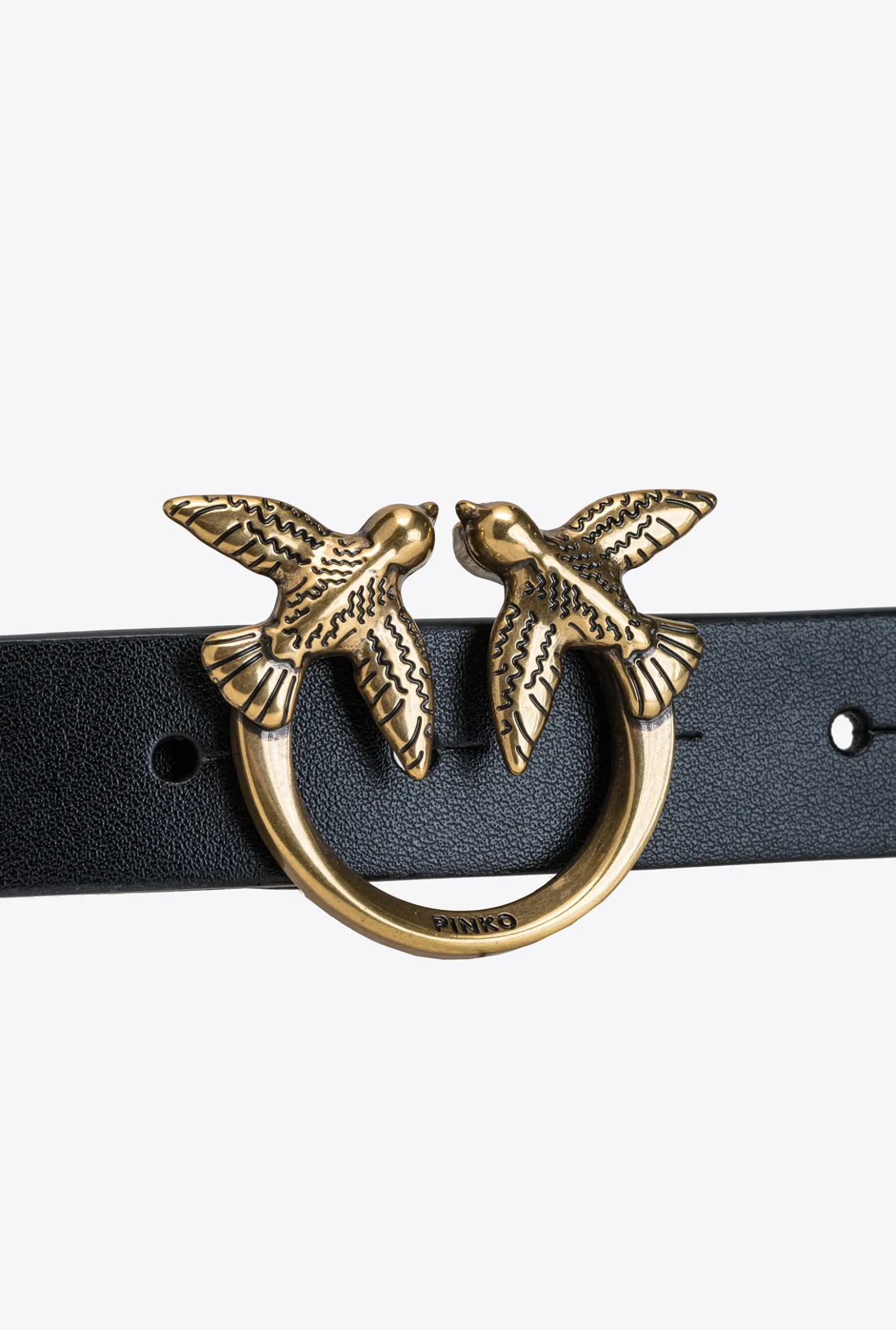 Ceintures|PINKO Ceinture Love Birds A Chaine Noir-Vieil Or