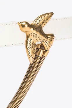 Ceintures|PINKO Ceinture Love Birds A Chaine Blanc+Blanc-Or Antique