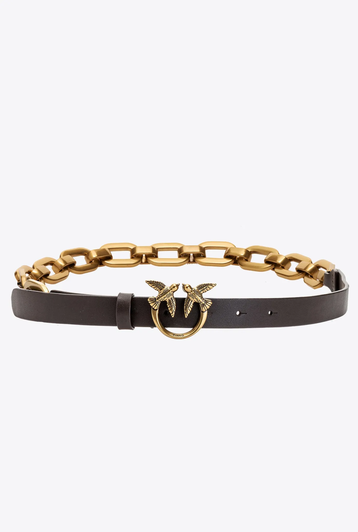 Ceintures|PINKO Ceinture Love Birds Avec Macro Chaine Tete-De-Negre-Or Antique