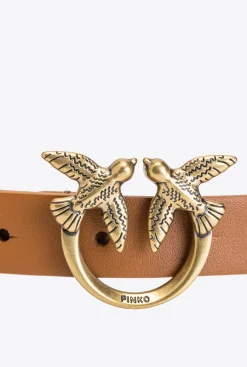 Ceintures|PINKO Ceinture Love Birds Avec Macro Chaine Cognac-Or Antique