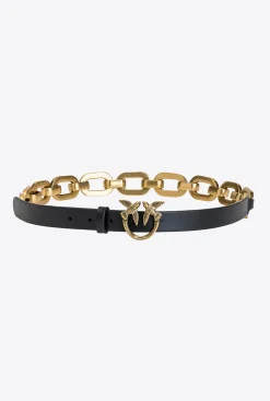 Ceintures|PINKO Ceinture Love Birds Avec Macro Chaine Noir-Vieil Or