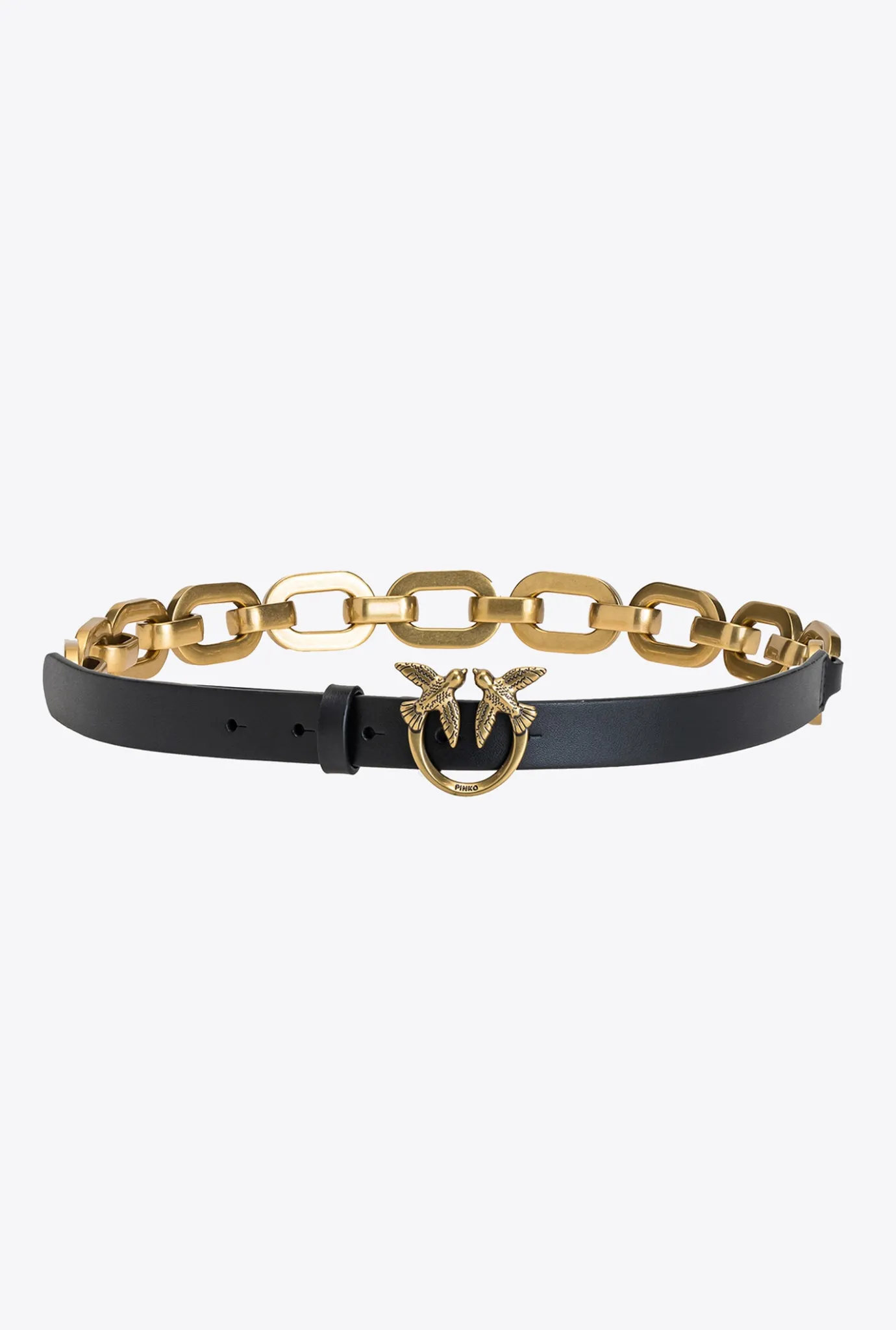 Ceintures|PINKO Ceinture Love Birds Avec Macro Chaine Noir-Vieil Or