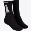 Autres Accessoires|PINKO Chaussettes De Sport Motif Lapin En Jacquard Noir/Blanc