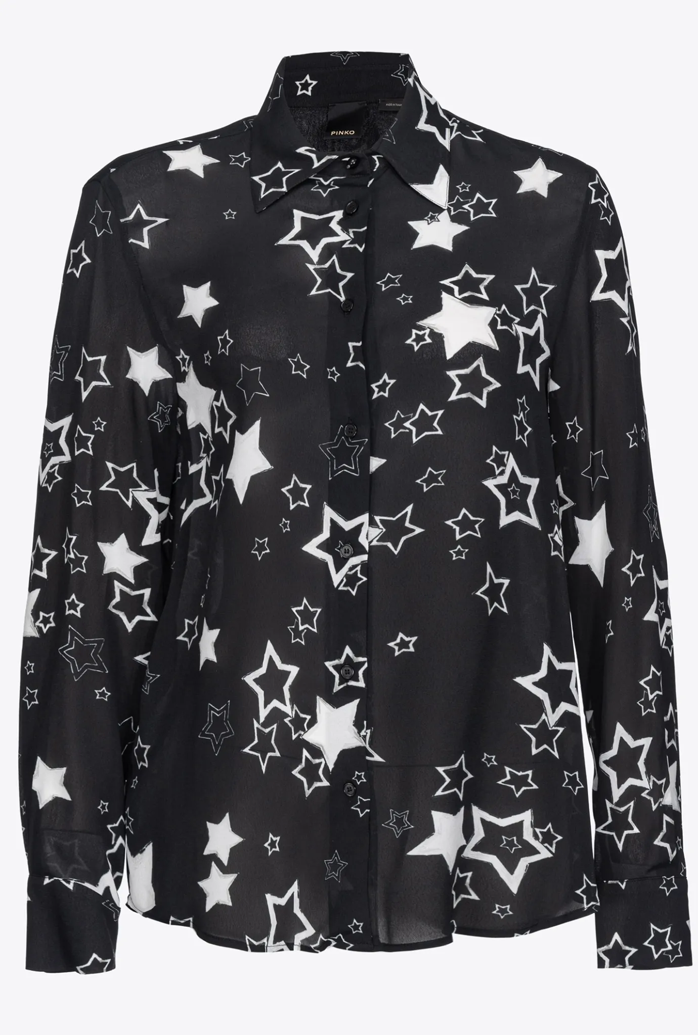 Chemises Et Blouses|PINKO Chemise A Imprime Etoile Noir/Gris/Blanc