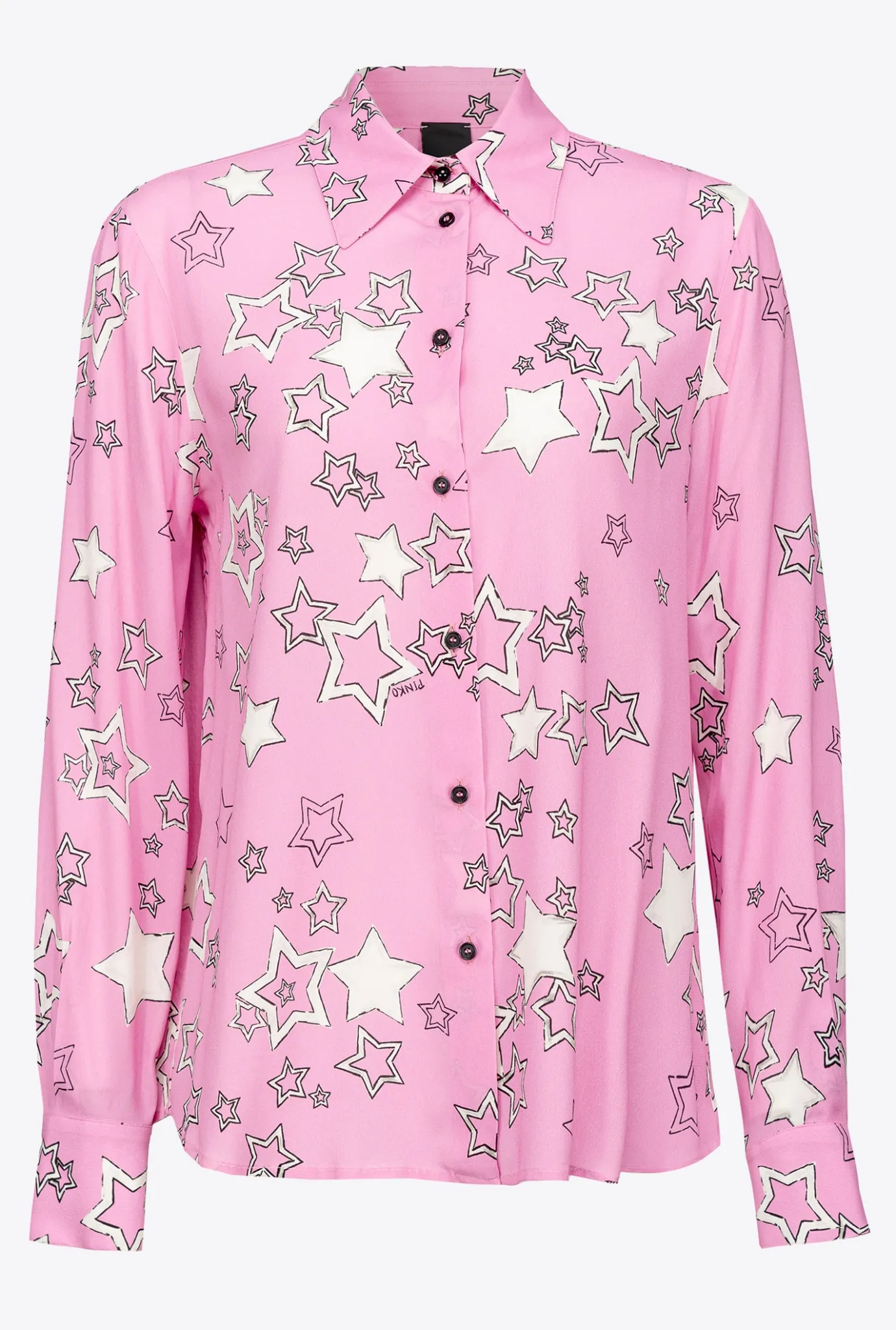 Chemises Et Blouses|PINKO Chemise A Imprime Etoile Bordeaux/Rose/Rouge