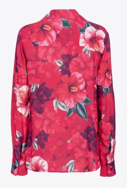 Tailleurs Et Ensembles|PINKO Chemise A Imprime Hibiscus Multi.Fuchsia/Rose