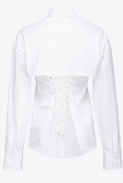 Chemises Et Blouses|PINKO Chemise Bustier En Popeline Blanc Brill.