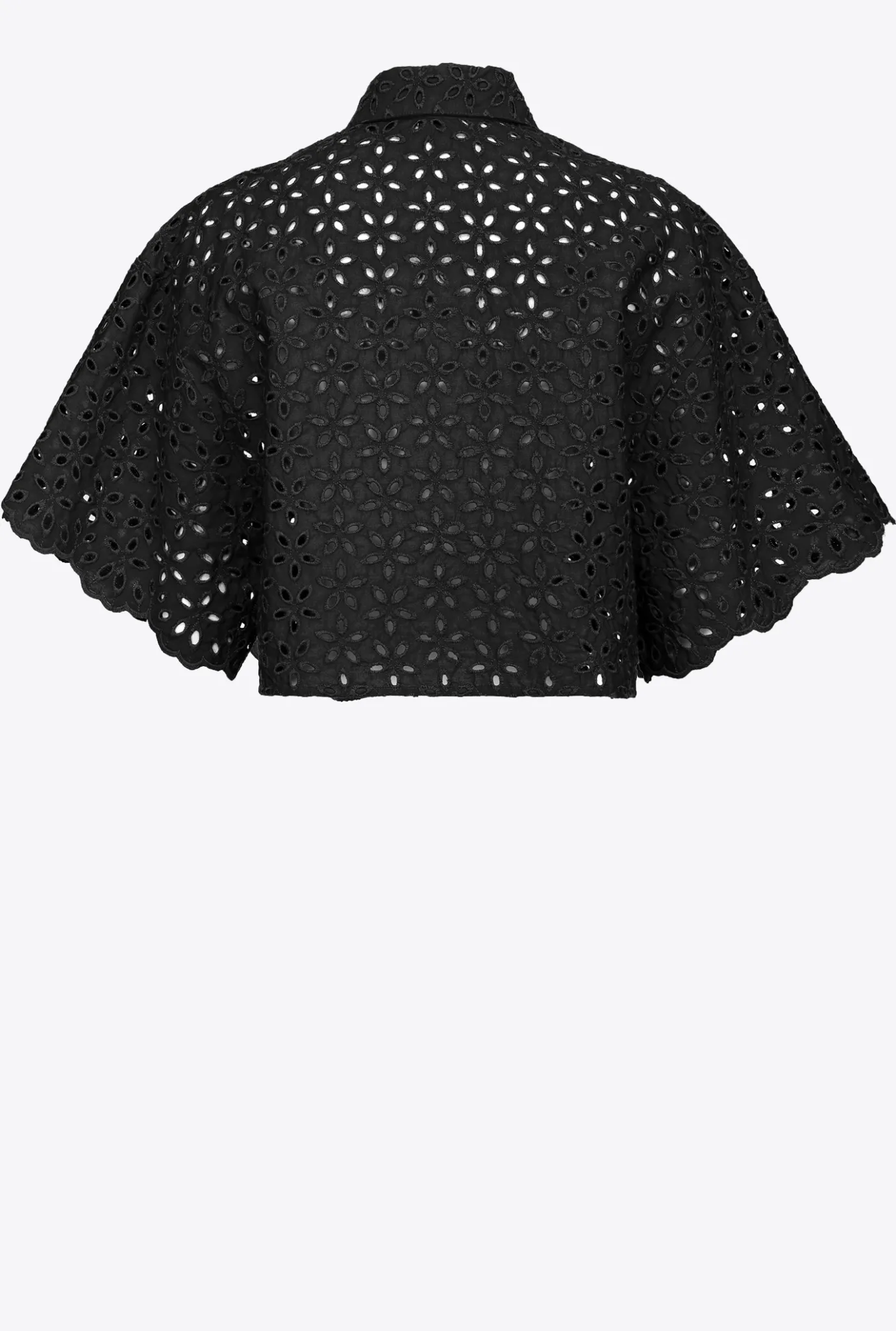 Chemises Et Blouses|PINKO Chemise Courte En Broderie Anglaise Noir Limousine