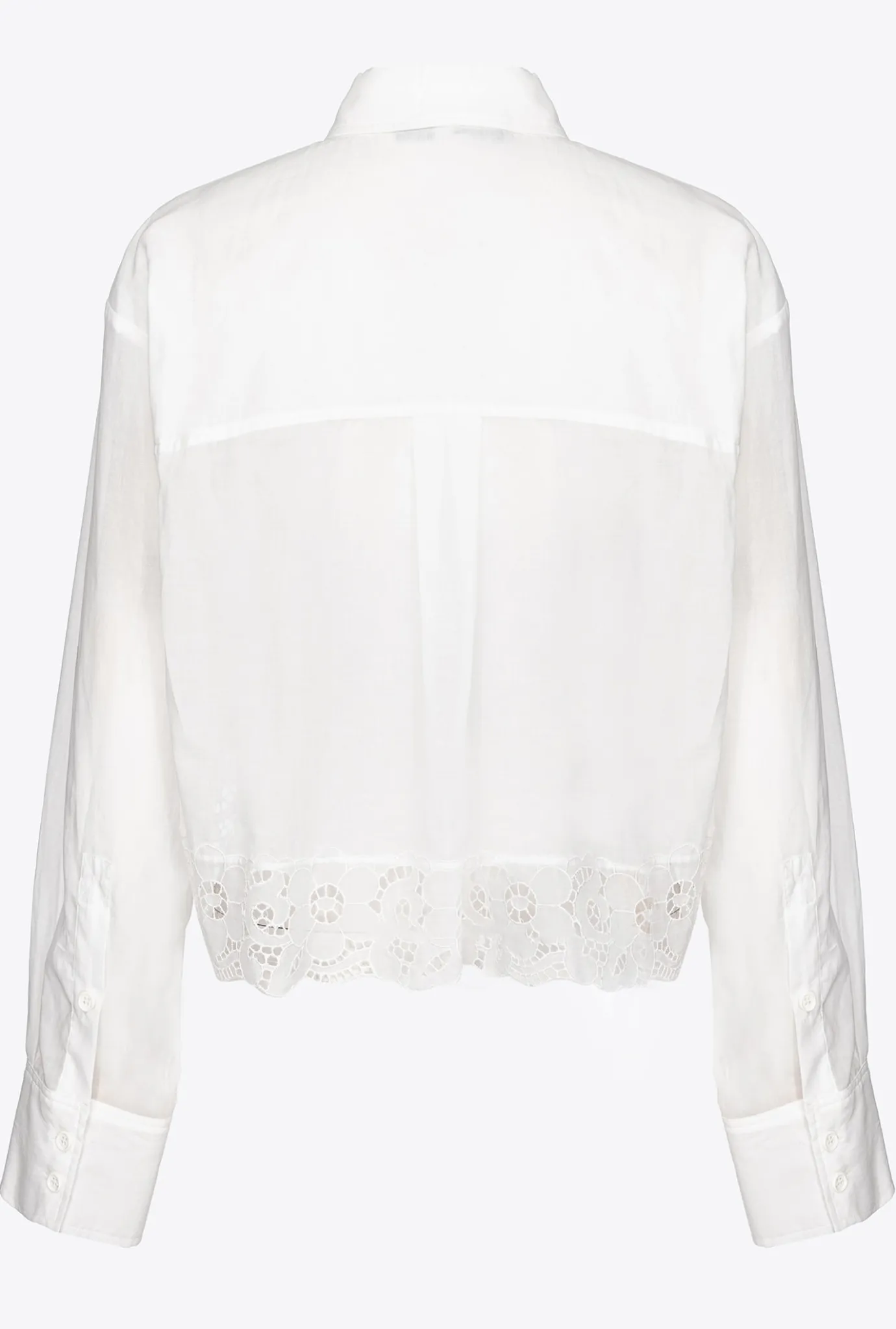 Chemises Et Blouses|PINKO Chemise Courte En Mousseline Blanc Immacule