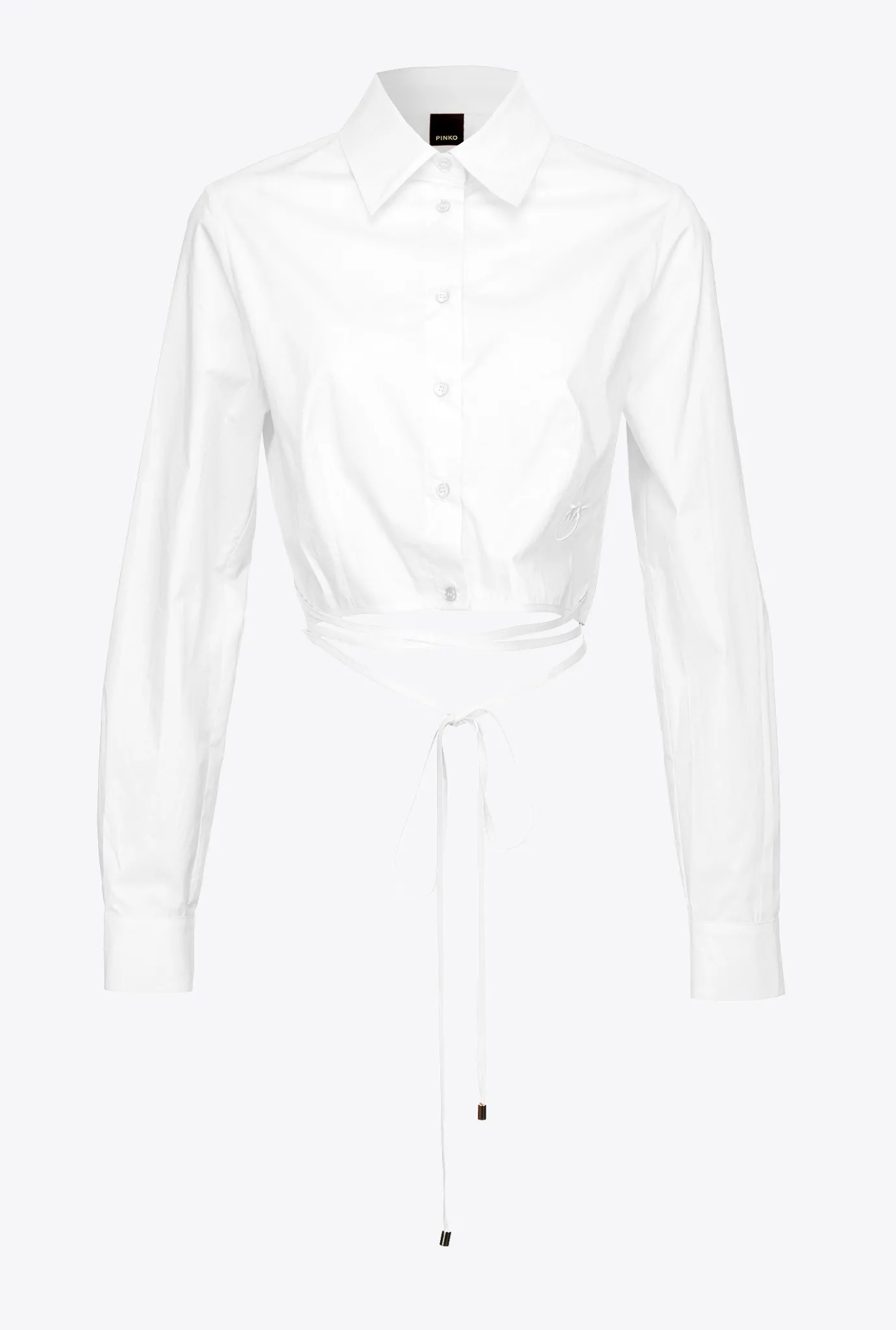 Chemises Et Blouses|PINKO Chemise Cropped En Popeline Blanc Brill.